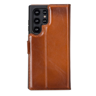 Carter Detachable Leather Wallet Case Galaxy S23 Ultra, Rustic Tan - UnBranded
