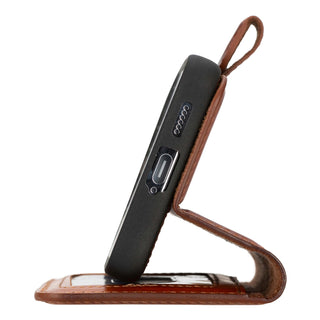 Carter Detachable Leather Wallet Case Galaxy S24, Burnished Tan - BlackBrook Case