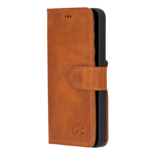 Carter Detachable Leather Wallet Case Galaxy S24, Golden Brown - BlackBrook Case