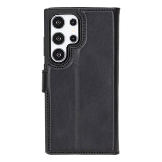 Carter Detachable Leather Wallet Case Galaxy S24 Ultra, Rustic Black - UnBranded