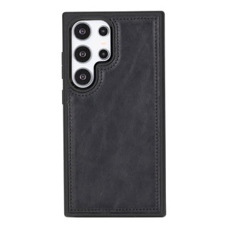 Carter Detachable Leather Wallet Case Galaxy S24 Ultra, Rustic Black - UnBranded