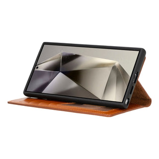 Carter Detachable Leather Wallet Case Galaxy S24 Ultra, Rustic Tan - UnBranded