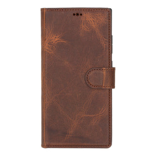 Carter Detachable Leather Wallet Case Galaxy S24 Ultra, Saddle Brown - UnBranded