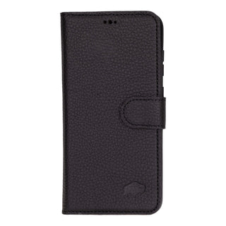 Carter Detachable Leather Wallet Case Galaxy S25 Plus, Pebble Black - BlackBrook Case