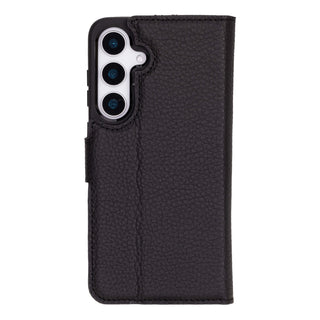 Carter Detachable Leather Wallet Case Galaxy S25 Plus, Pebble Black - BlackBrook Case
