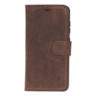Carter Detachable Leather Wallet Case Galaxy S25 Plus, Distressed Coffee - BlackBrook Case