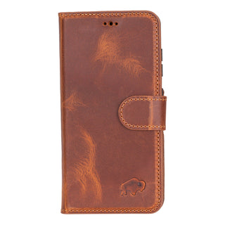 Carter Detachable Leather Wallet Case Galaxy S25 Plus, Golden Brown - BlackBrook Case
