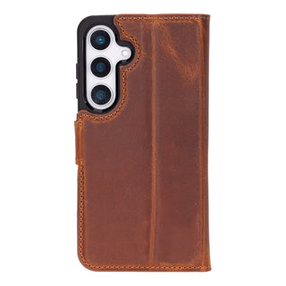 Carter Detachable Leather Wallet Case Galaxy S25 Plus, Golden Brown - BlackBrook Case
