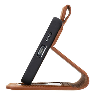 Carter Detachable Leather Wallet Case Galaxy S25 Plus, Golden Brown - BlackBrook Case