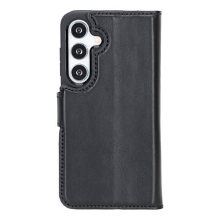 Carter Detachable Leather Wallet Case Galaxy S25, Rustic Black - UnBranded