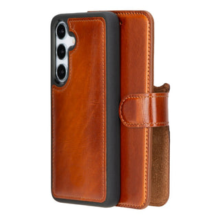 Carter Detachable Leather Wallet Case Galaxy S25, Rustic Tan - UnBranded