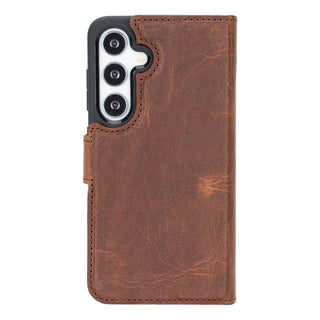 Carter Detachable Leather Wallet Case Galaxy S25, Saddle Brown - UnBranded