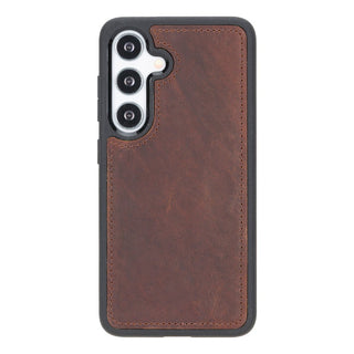 Carter Detachable Leather Wallet Case Galaxy S25, Saddle Brown - UnBranded
