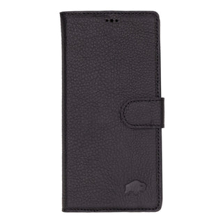 Carter Detachable Leather Wallet Case Galaxy S25 Ultra, Pebble Black - BlackBrook Case