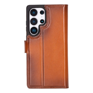 Carter Detachable Leather Wallet Case Galaxy S25 Ultra, Rustic Tan - UnBranded