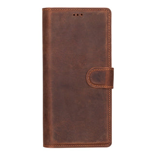 Carter Detachable Leather Wallet Case Galaxy S25 Ultra, Saddle Brown - UnBranded