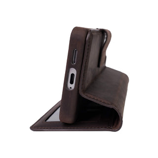 Carter Detachable Leather Wallet Case Galaxy S26 Plus, Distressed Coffee - BlackBrook Case