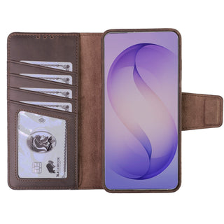 Carter Detachable Leather Wallet Case Galaxy S26 Plus, Distressed Coffee - BlackBrook Case