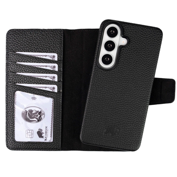 Carter Leather Samsung S26 Detachable Wallet Case, Pebble Black