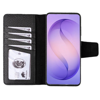 Carter Detachable Leather Wallet Case Galaxy S26 Plus, Pebble Black - BlackBrook Case