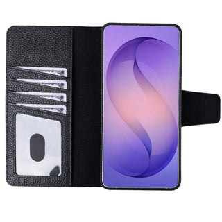 Carter Detachable Leather Wallet Case Galaxy S26 Ultra, Pebble Black - BlackBrook Case