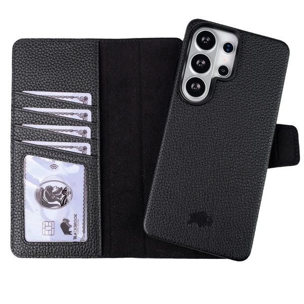 Carter Leather Samsung S26 Ultra Detachable Wallet Case, Pebble Black