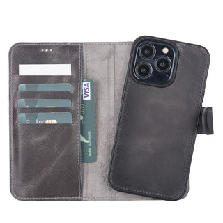Carter Detachable Leather Wallet Case – iPhone 13 Pro Max, Red - BlackBrook Case