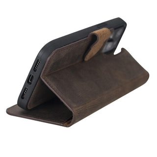 Carter Detachable Leather Wallet Case – iPhone 13 Pro Max, Saddle Brown - BlackBrook Case