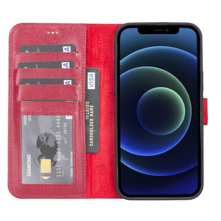 Carter Detachable Leather Wallet Case – iPhone 13 Pro, Red - BlackBrook Case