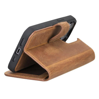 Carter Detachable Leather Wallet Case – iPhone 13 Pro, Rustic Black - BlackBrook Case