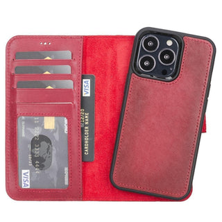 Carter Detachable Leather Wallet Case – iPhone 13 Pro, Rustic Tan - BlackBrook Case