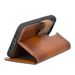 Carter Detachable Leather Wallet Case – iPhone 13 Pro, Saddle Brown - BlackBrook Case