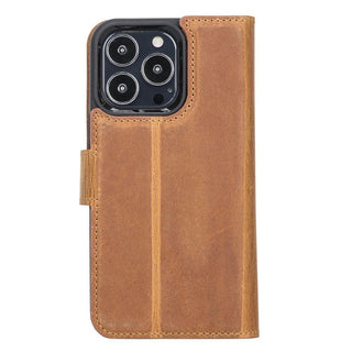 Carter Detachable Leather Wallet Case – iPhone 13 Pro, Saddle Brown - BlackBrook Case