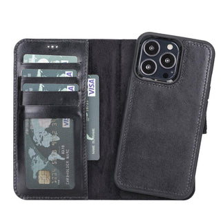 Carter Detachable Leather Wallet Case – iPhone 13 Pro, Saddle Brown - BlackBrook Case