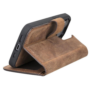 Carter Detachable Leather Wallet Case – iPhone 13 Pro, Saddle Brown - BlackBrook Case