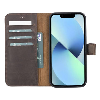 Carter Detachable Leather Wallet Case – iPhone 13 Pro, Saddle Brown - BlackBrook Case
