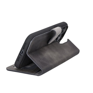 Carter Detachable Leather Wallet Case – iPhone 14 Pro Max, Vesselle Gray - BlackBrook Case