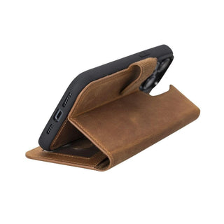 Carter Detachable Leather Wallet Case ‚Äì iPhone 14 Pro, Saddle Brown - BlackBrook Case