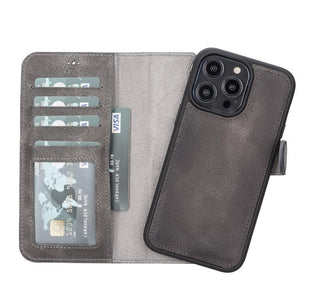 Carter Detachable Leather Wallet Case ‚Äì iPhone 14 Pro, Saddle Brown - BlackBrook Case