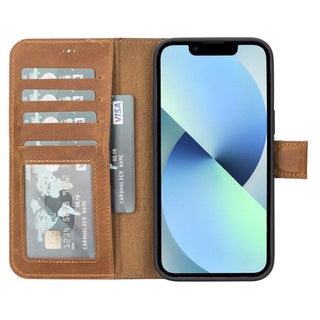 Carter Detachable Leather Wallet Case ‚Äì iPhone 14 Pro, Saddle Brown - BlackBrook Case