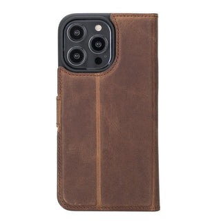 Carter Detachable Leather Wallet Case ‚Äì iPhone 14 Pro, Saddle Brown - BlackBrook Case