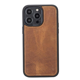 Carter Detachable Leather Wallet Case ‚Äì iPhone 14 Pro, Saddle Brown - BlackBrook Case
