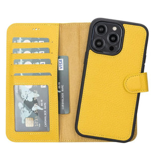 Carter Detachable Leather Wallet Case ‚Äì iPhone 14 Pro, Saddle Brown - BlackBrook Case