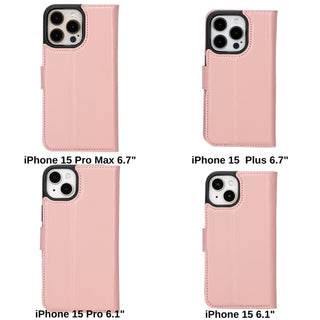 Carter Detachable Leather Wallet Case – iPhone 15, Moccasin - BlackBrook Case