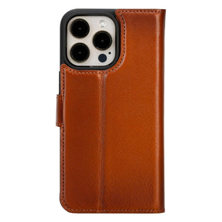 Carter Detachable Leather Wallet Case – iPhone 15 Plus, Rustic Tan - UnBranded