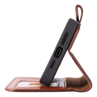 Carter Detachable Leather Wallet Case – iPhone 15 Pro, Burnished Tan - BlackBrook Case