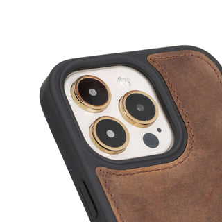 Carter Detachable Leather Wallet Case – iPhone 15 Pro, Distressed Coffee - BlackBrook Case