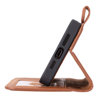 Carter Detachable Leather Wallet Case – iPhone 15 Pro, Golden Brown - BlackBrook Case