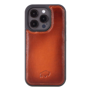 Carter Detachable Leather Wallet Case – iPhone 15 Pro Max, Burnished Tan - BlackBrook Case