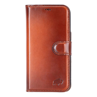 Carter Detachable Leather Wallet Case – iPhone 15 Pro Max, Burnished Tan - BlackBrook Case